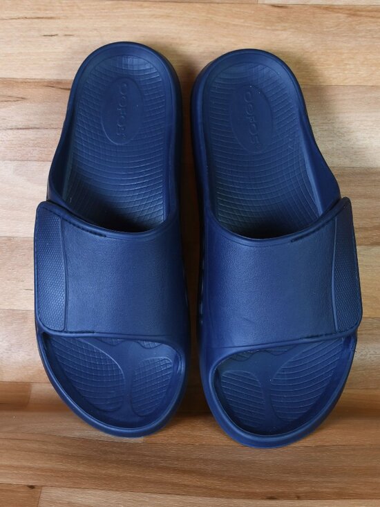 Oofos Ooahh Men\'s size 15 Sport Flex Slide (Navy Blue) main image 6